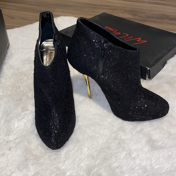 Black Lace Ankle Boots BRAND NEW - Picture 3 of 5